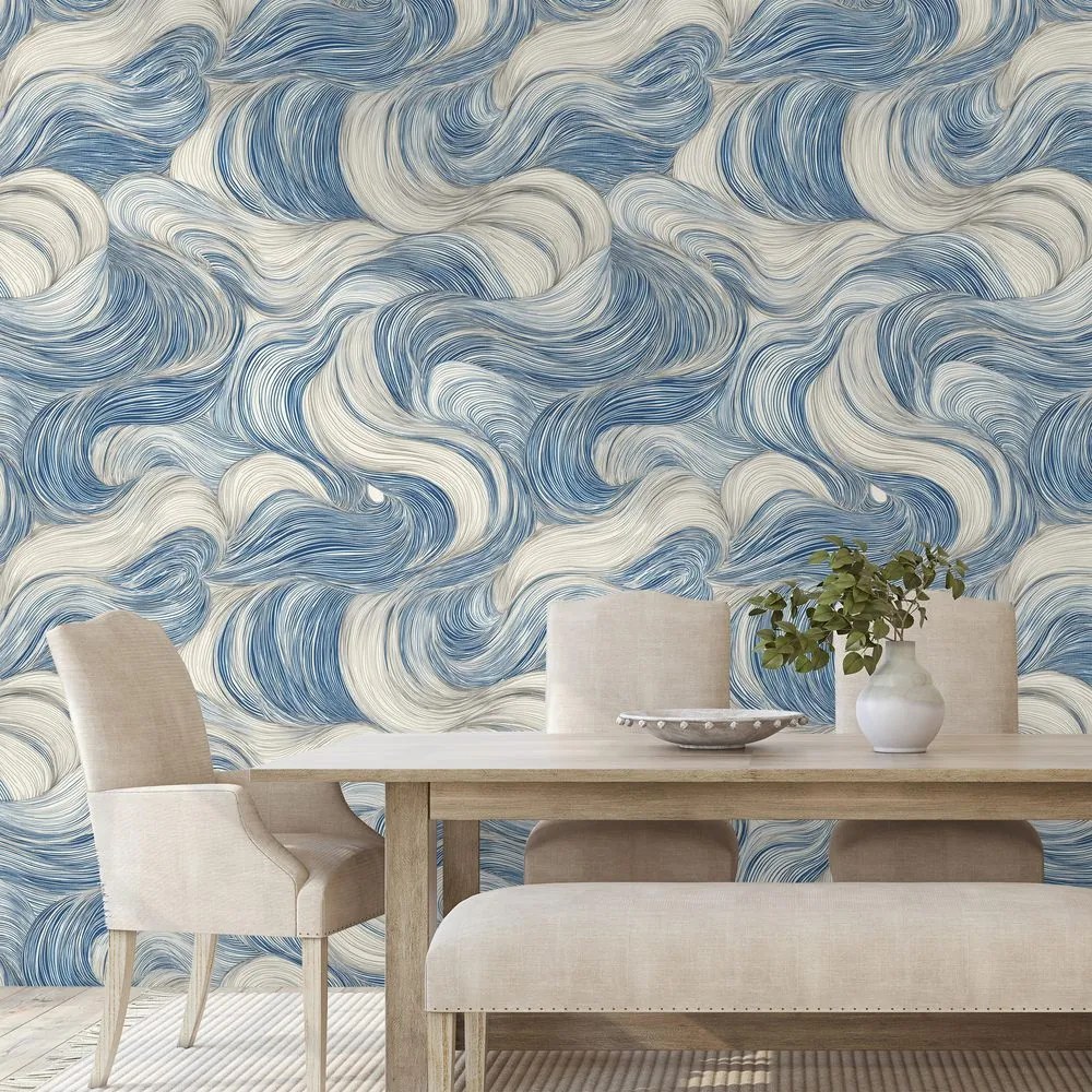 Fototapeta modré vlny v pohybe