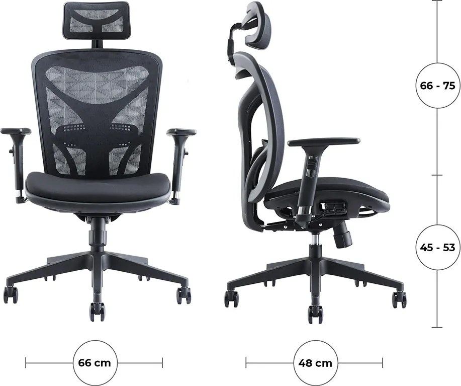 Ergonomická kancelárska stolička MOSH Airflow 601 – čierna