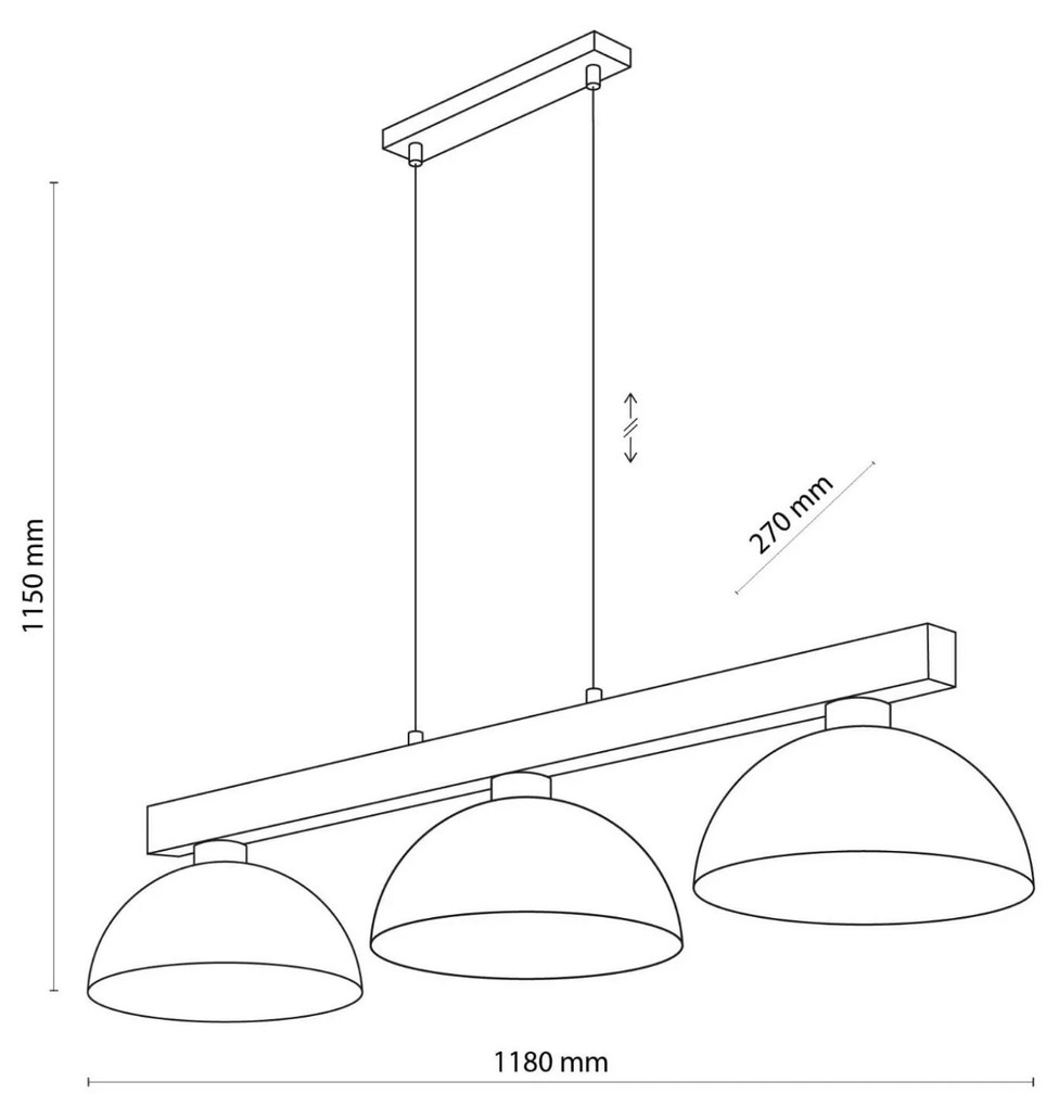 Kuchynské svietidlo TK LIGHTING OSLO black 4710