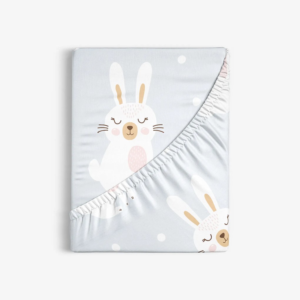 Goldea detská bavlnená napínacia plachta - zasnení králičkovia 200 x 200 cm
