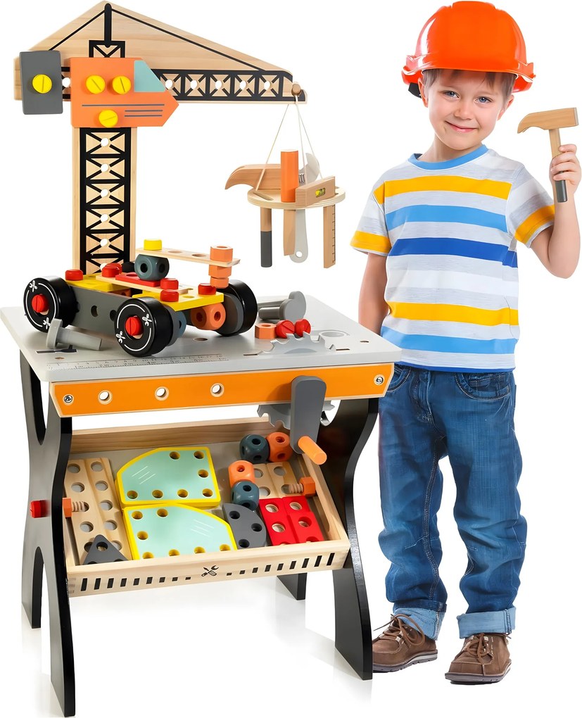 Drevená dielňa pre deti stôl na náradie ECOTOYS