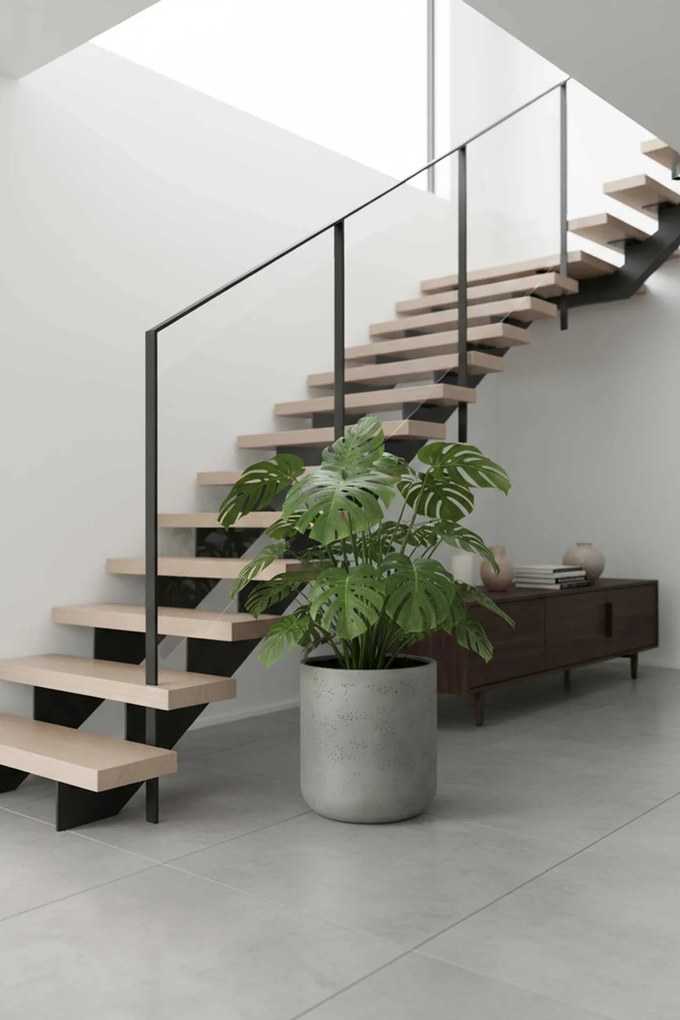 Okrúhly kvetináč CHICO, sklolaminát, priemer 45 x výška 50 cm, sivý