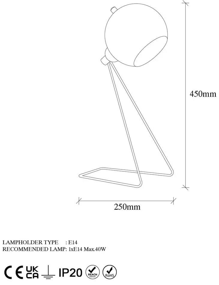 Stolová lampa v medenej farbe s kovovým tienidlom (výška 45 cm) Oala – Opviq lights