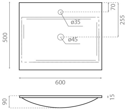 Bathco 0507 - Zapustené umývadlo MONACO 60x50 cm živica/biela