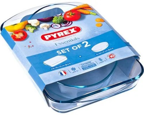 Pyrex Súprava sklenených pekáčov 2 ks, 2,7 l + 2,2 l