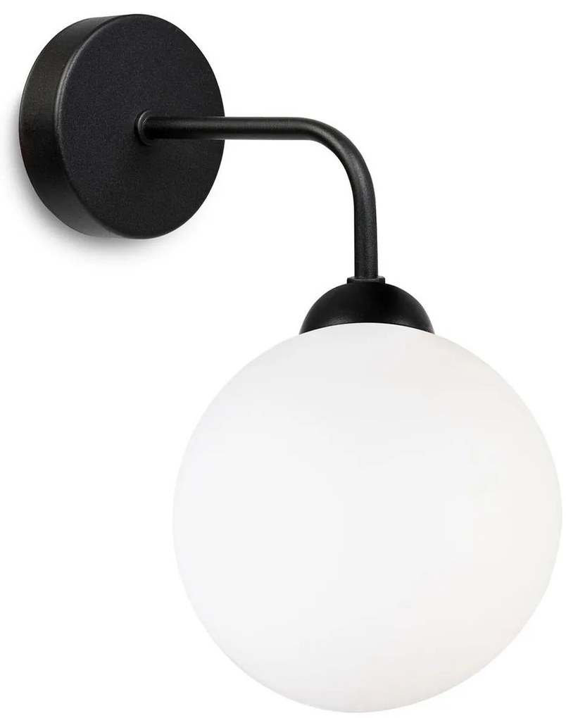 Nástenné svietidlo Florence, 1x biele sklenené tienidlo