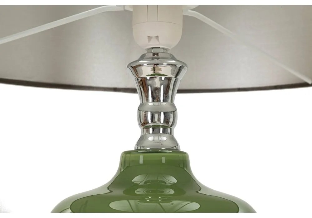 Zeleno-sivá stojacia lampa s textilným tienidlom (výška 160 cm) Eva – Mauro Ferretti