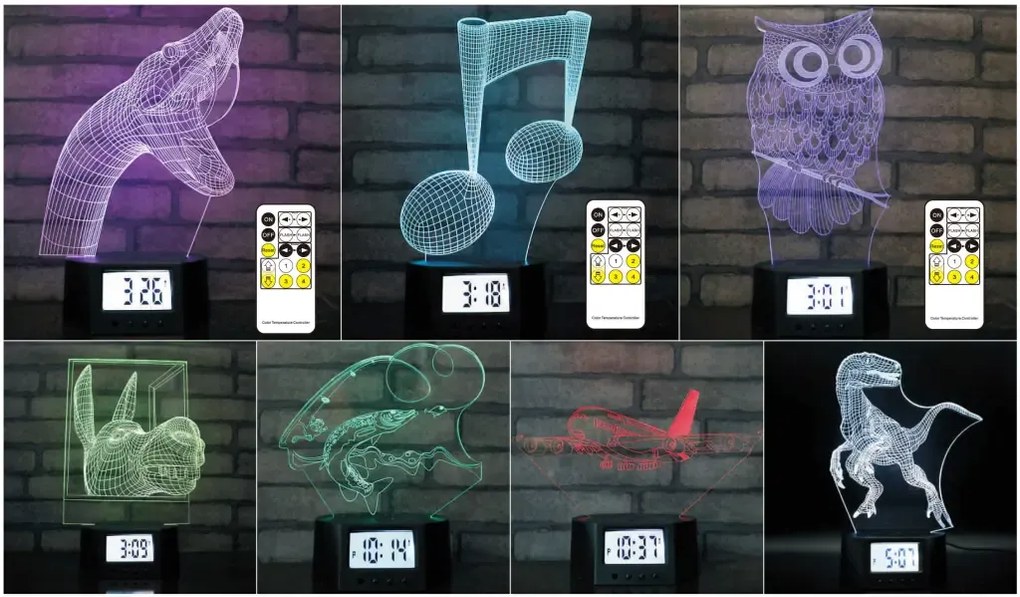 3Dmix 3DL-CLK039 – 3D LED nočná lampa - Groot (Grút) (Hodiny s budíkom)