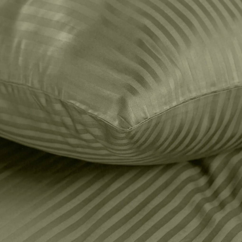 SATÉNOVÉ OBLIEČKY VERA 200X220 CM, 2 KS 70X80 CM OLIVOVÉ
