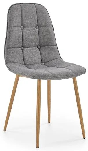 Sivá stolička K316 s oceľovými nohami