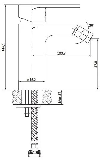 Cersanit S951-317 - Bidetová batéria CREA nikel