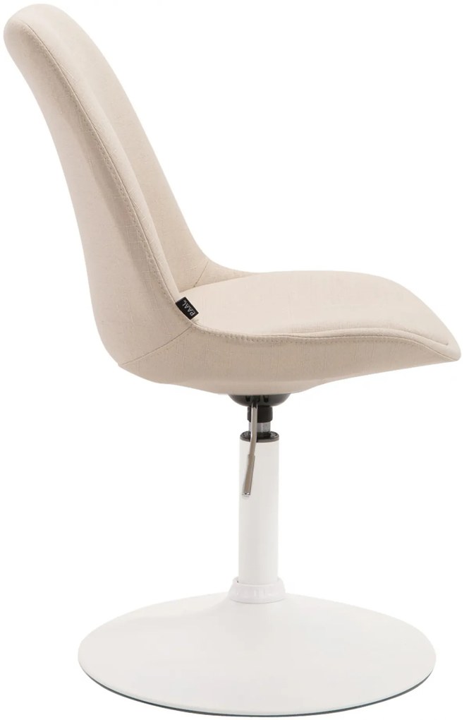Stolička Maverick W - látka, podnož kov biela matná - Krémová