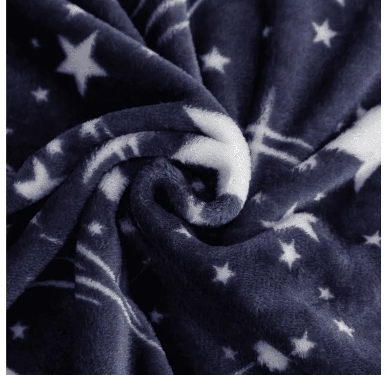 Mikroplyšová deka STARLIGHT, tmavomodrá Rozmer: 150 x 200 cm