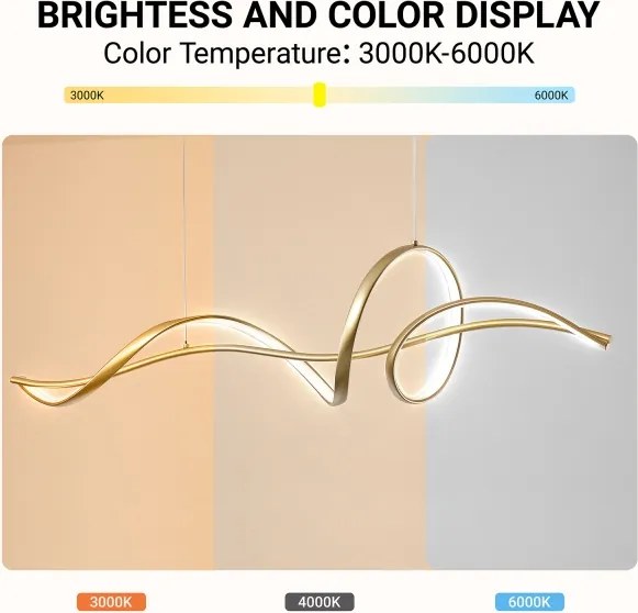 Brilagi - stmievateľný LED luster na lanku SIGNATURE LED/55W/230V 120x23 cm zlatý + DO