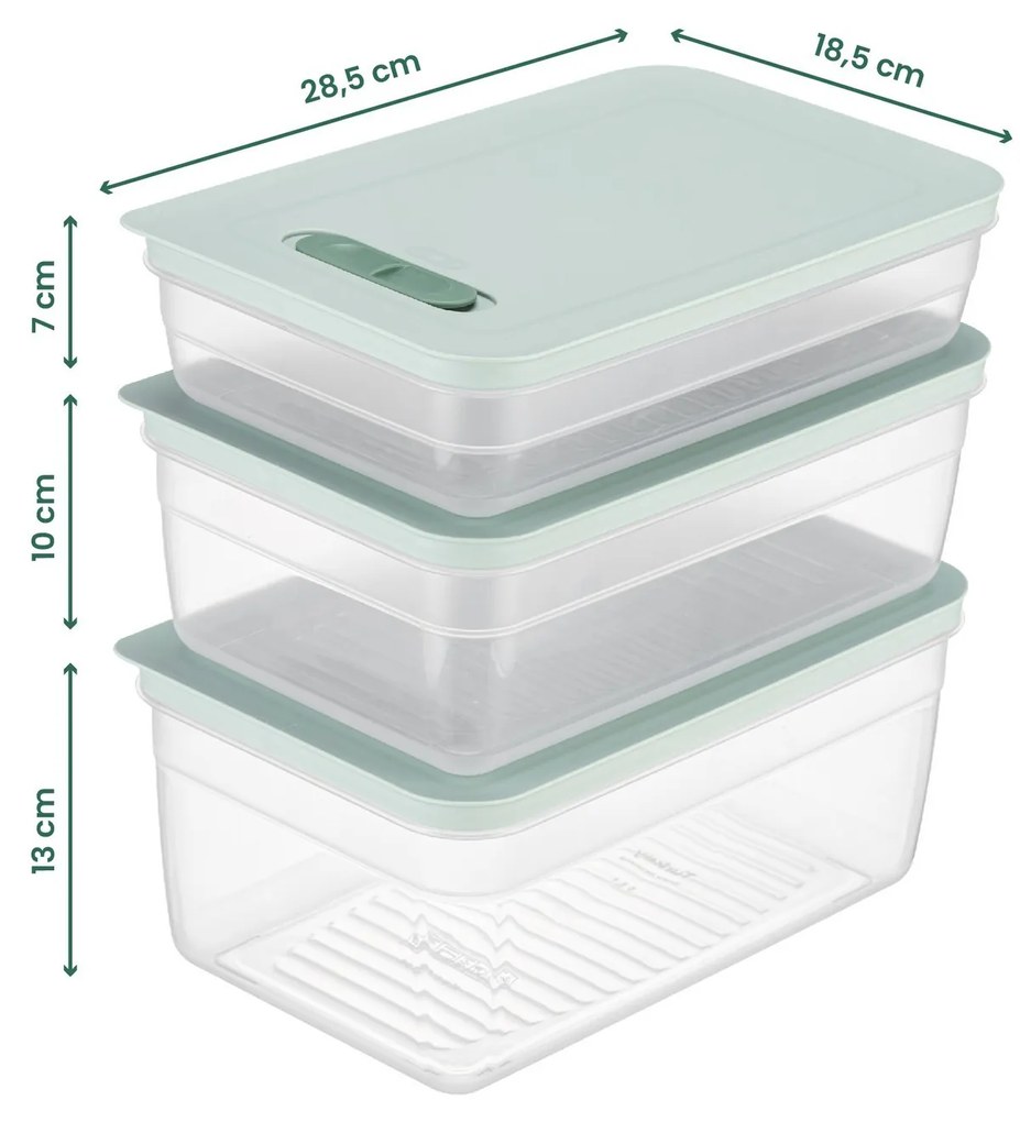 Súprava 3 ks kuchynských nádob HUL modrá