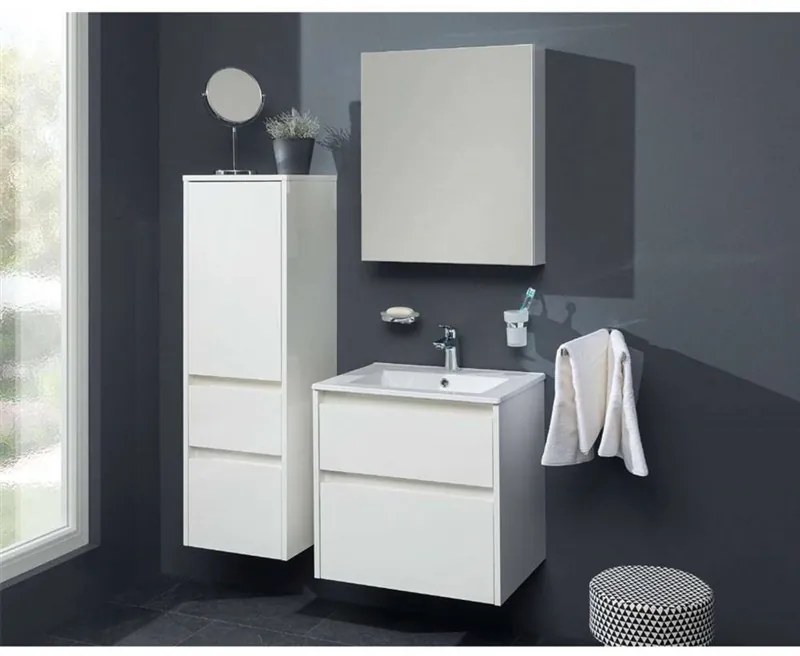 Mereo, Aira, kúpeľňová galerka 60 cm alebo 80 cm, zrkadlová skrinka, 2x dvere, dub kronberg, MER-CN717GD