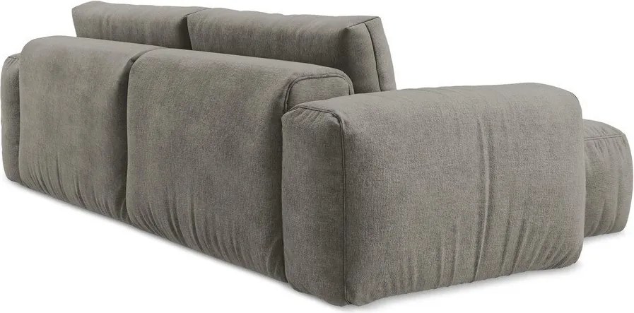 Sivá ženilková rozkladacia rohová pohovka (ľavý roh/s leňoškou) Kuki – Makamii