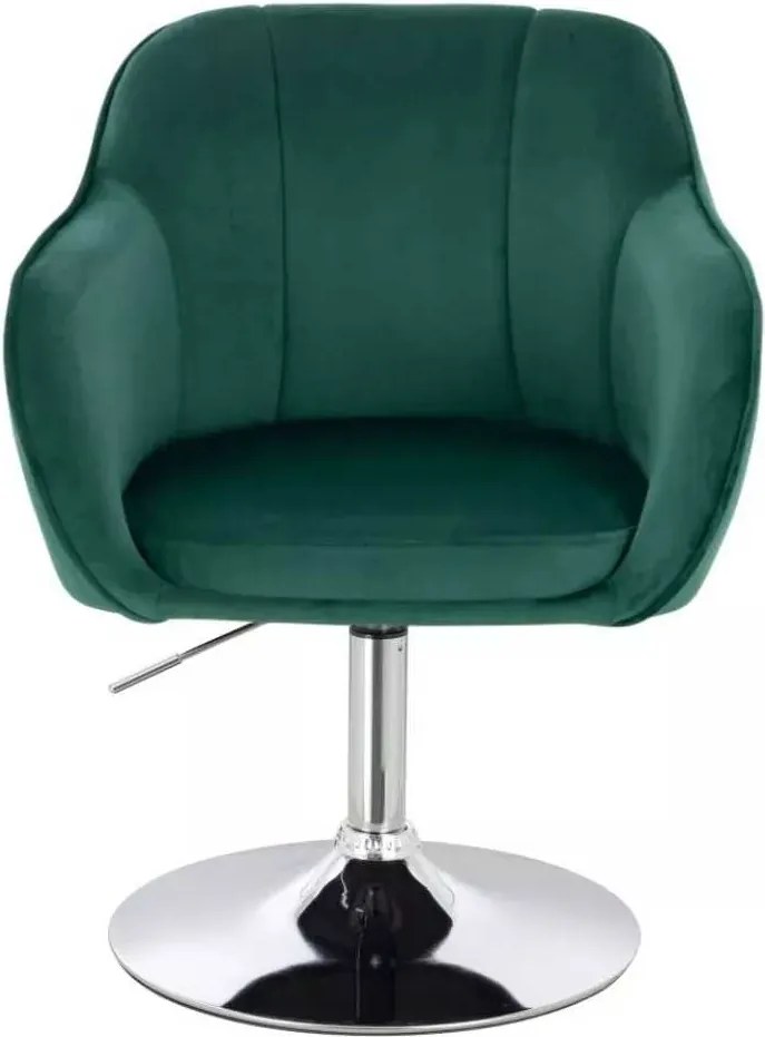 LuxuryForm DESIGN Stolička AVOLA VELUR na striebornom tanieri - zelená