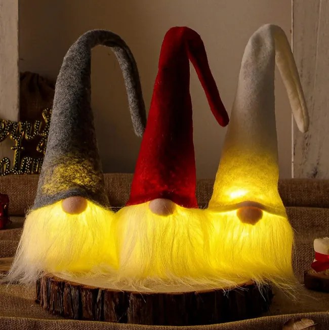 Vianočný škriatok LED YX039 - červený