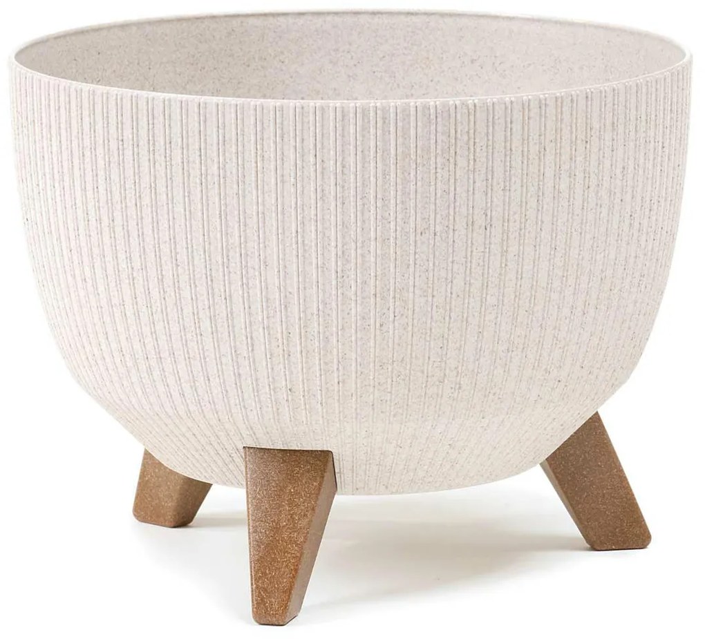 PLASTOVÝ KVETINÁČ ROSA LINEA ECO 18X29 CM KRÉMOVÁ