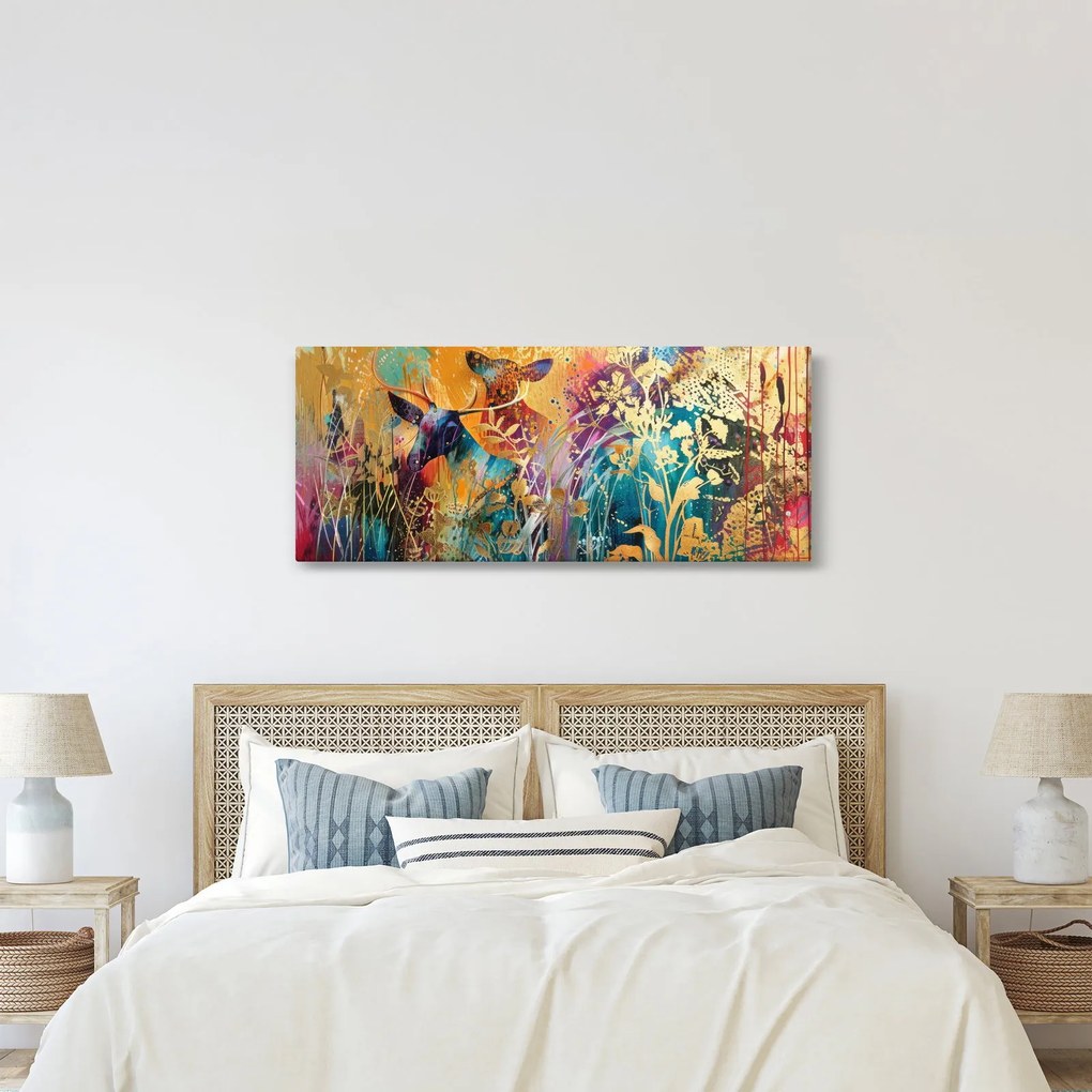 Obraz - Abstraktná maľba prírody (120x50 cm)
