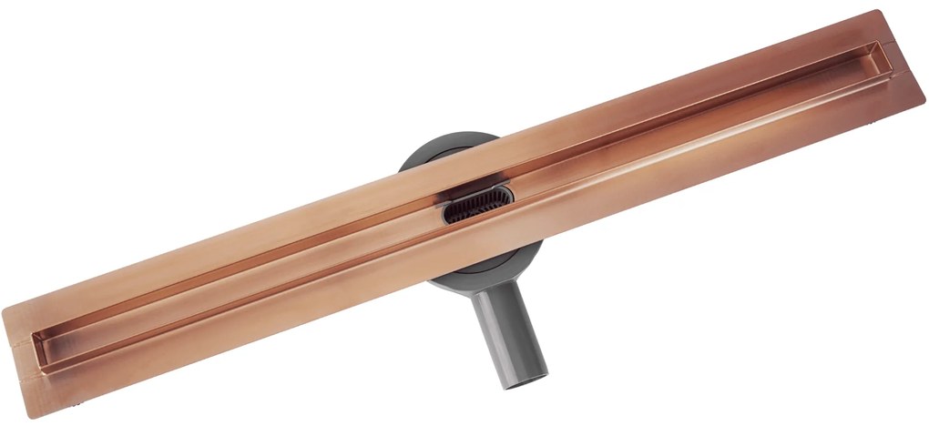 Rea Neox Pro Slim, sprchový odtokový žľab 60cm s otočným sifónom o 360stupňov, medená matná, REA-G4805
