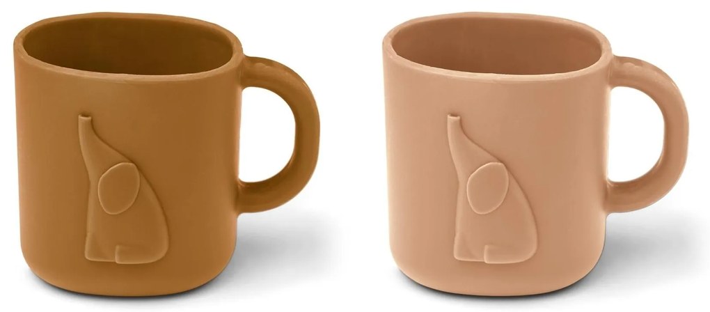 LIEWOOD Silikónový hrnček Chaves Tuscany Rose/Caramel – set 2 ks