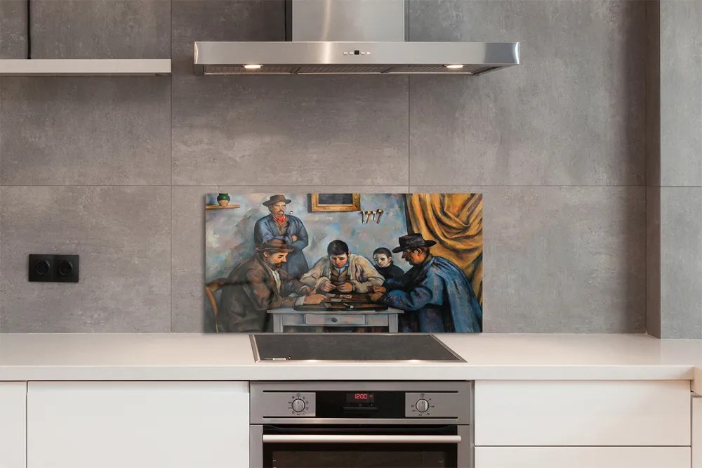 Sklenený obklad do kuchyne Art kartová hra 100x50 cm