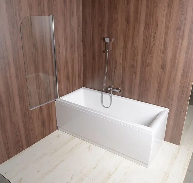 Aqualine Aqualine, VILMA vaňová zástena 600x1400 mm, chrom, číre sklo, AQ6014