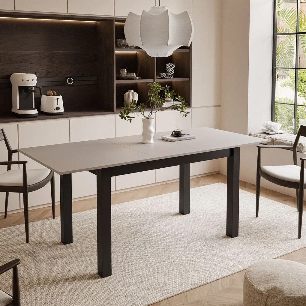 ROZKLADACÍ JEDÁLENSKÝ STÔL DANILO KAŠMÍR + ČIERNE NOHY 140 / 195 cm