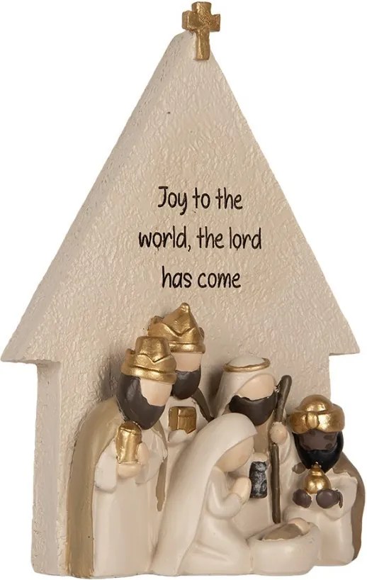 Christmas Decoration Figurine Nativity Scene 16x6x21 Cm Beige Plastic - 16*6*21 cm