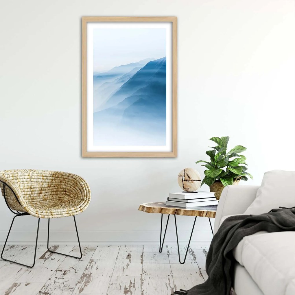 Gario Plagát Pohľad na hory za hmlou Farba rámu: Bez rámu, Rozmery: 30 x 45 cm