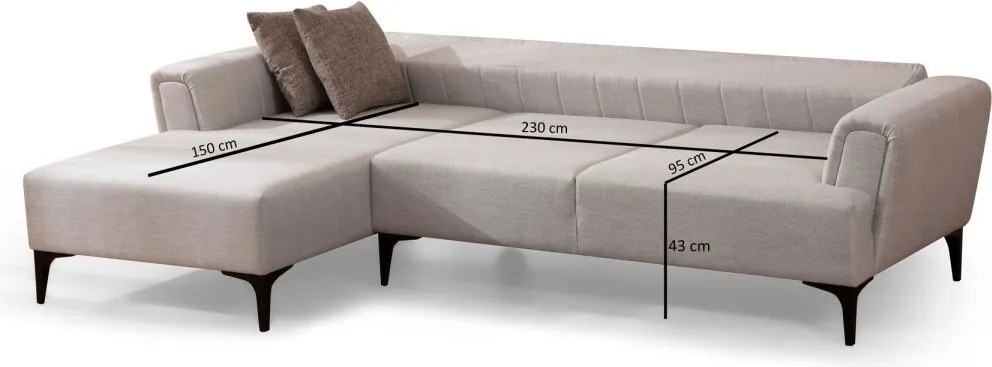 Rohová sedací souprava Hamlet 270 cm ecru levá