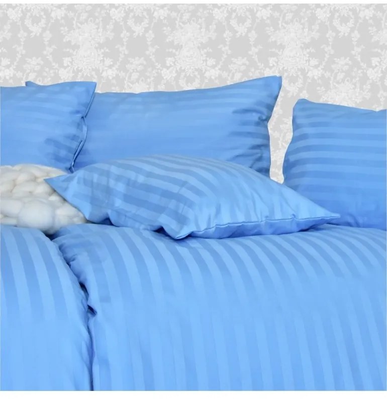 Obliečky damaškové modré EMI, Štandardný set jednolôžko obsahuje 1x 140x200 + 1x 70x90