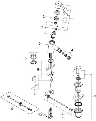 GROHE 32208001 - Bidetová batéria CONCETTO DN 15 lesklý chróm