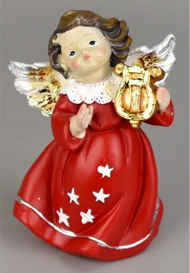 Vianočný anjelik s harfou, 10 cm