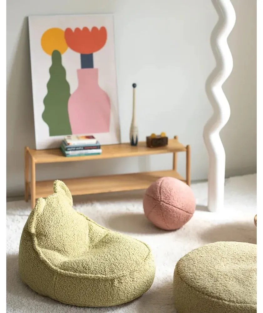 Ružový detský pohovkový vankúš z textílie buklé Ball – Wigiwama