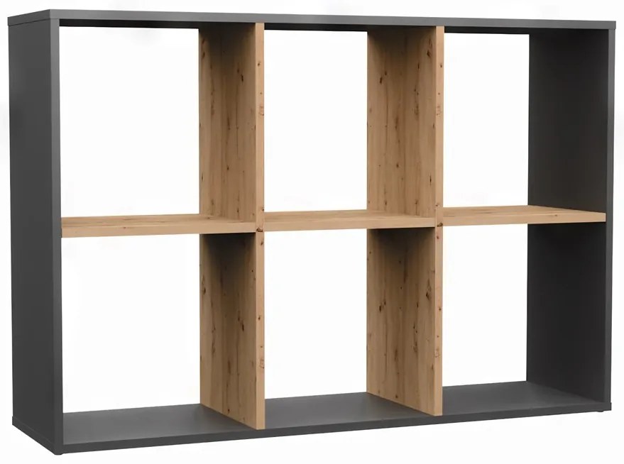 Regál Metros 3 (antracit + dub artisan). Akcia -20%. Vlastná spoľahlivá doprava až k Vám domov. 1132901
