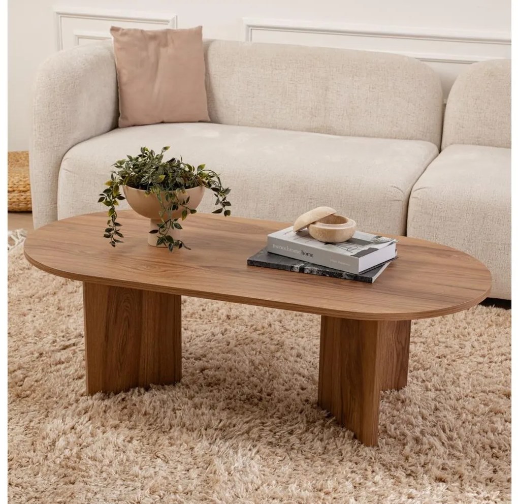 Konferenčný stolík OVAL 60x120 cm hnedá