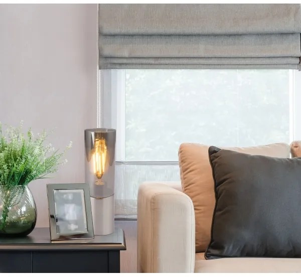 GLOBO 21000N - Stolná lampa ANNIKA 1xE27/25W/230V pr. 9 cm chróm