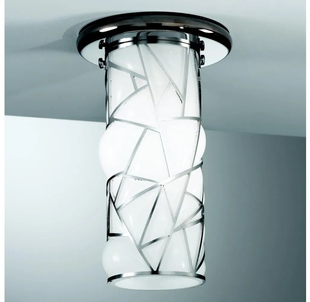 SIRU - Bodové svietidlo ORIONE 1xG9/30W/230V chróm/biela benátske sklo