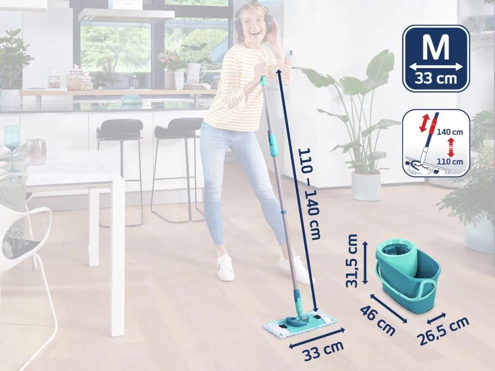 Leifheit Clean Twist M Ergo + čistič na podlahy zdarma 52127 - Upratovacia sada