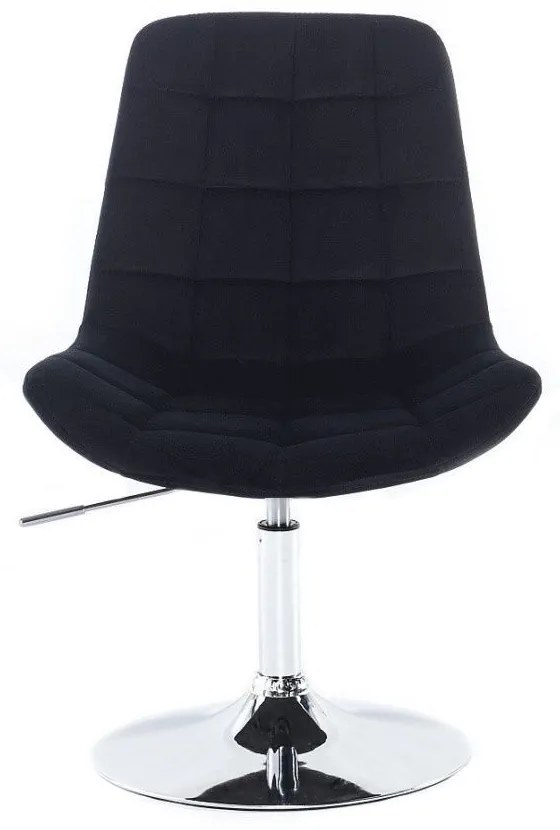LuxuryForm DESIGN Stolička PARIS VELUR na striebornom tanieri - čierna