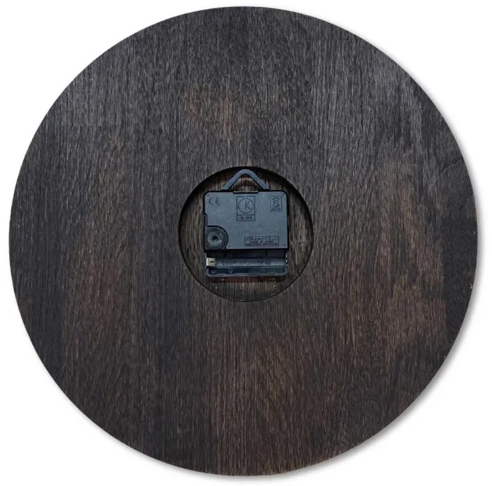 Luxusné drevené nástenné hodiny Wenge – Čierny dizajn I SENTOP MAS016-OSMO-3169-heads-silver