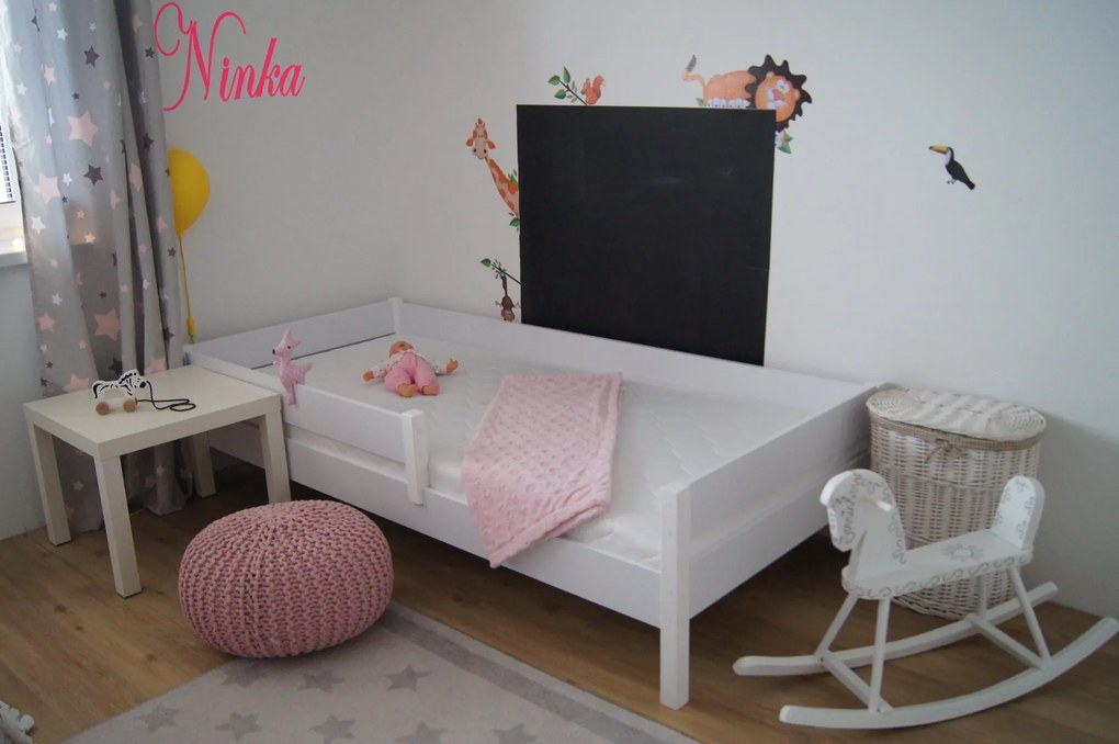 LU Detská posteľ so zábranou Mix - biela Rozmer: 180x80