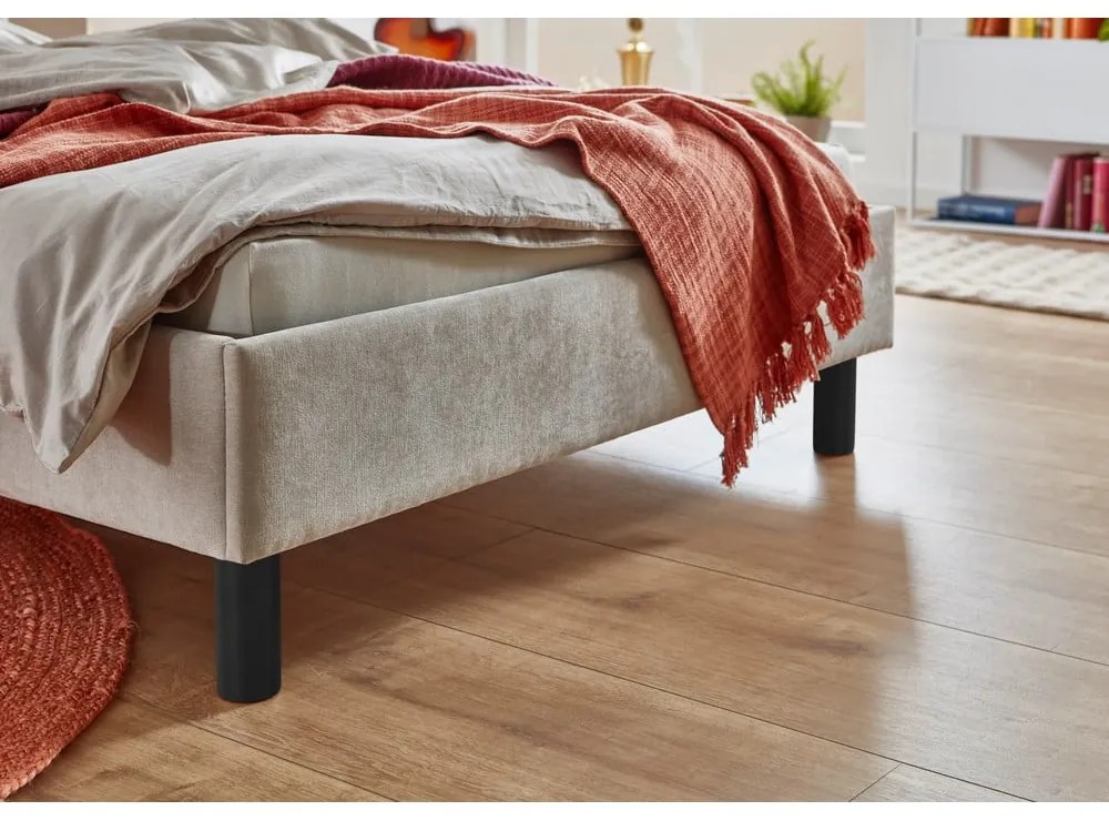 Béžová čalúnená jednolôžková posteľ bez roštu 120x200 cm Joker – Meise Möbel
