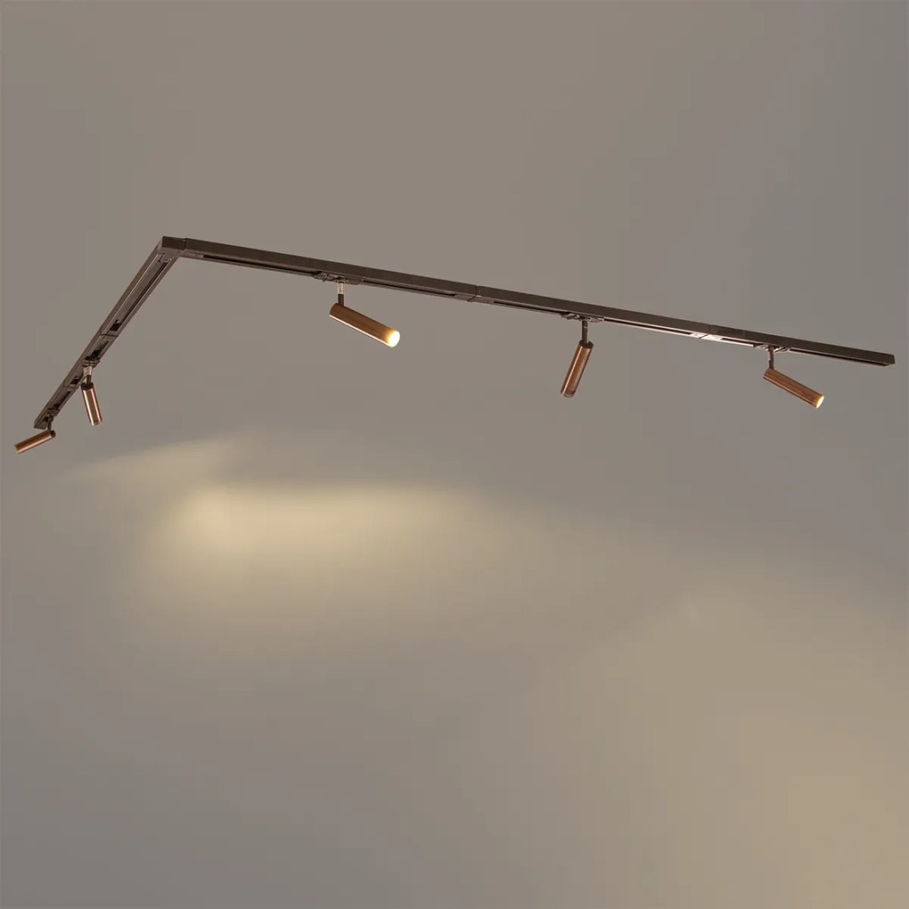 Moderný koľajnicový systém s 5 reflektormi tmavá bronz 1-fázový - Iconic Ivy