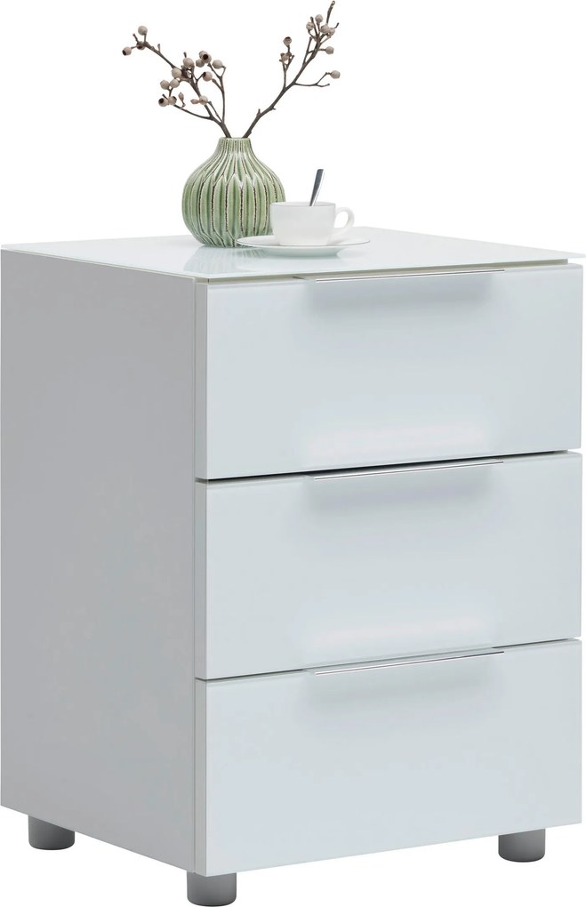 XXXLutz NOČNÝ STOLÍK, biela s vysokým leskom, 45/60/40 cm Voleo - Nočné stolíky - 000554000101