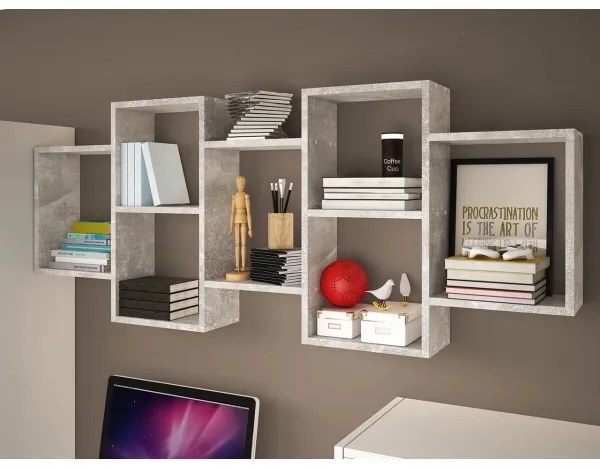 Nástenná polica TRIO 65x161 cm šedá