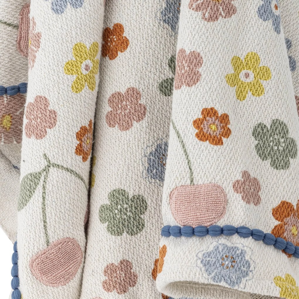 Bloomingville Mini Detská deka z recyklovanej bavlny Cherry